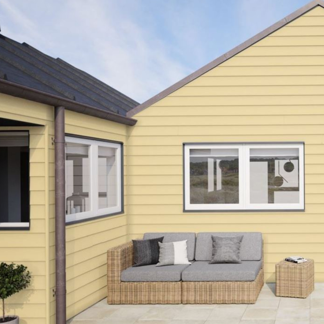 HardiePlank® Gevelbekleding Cedar Houtnerf Woodland Cream
